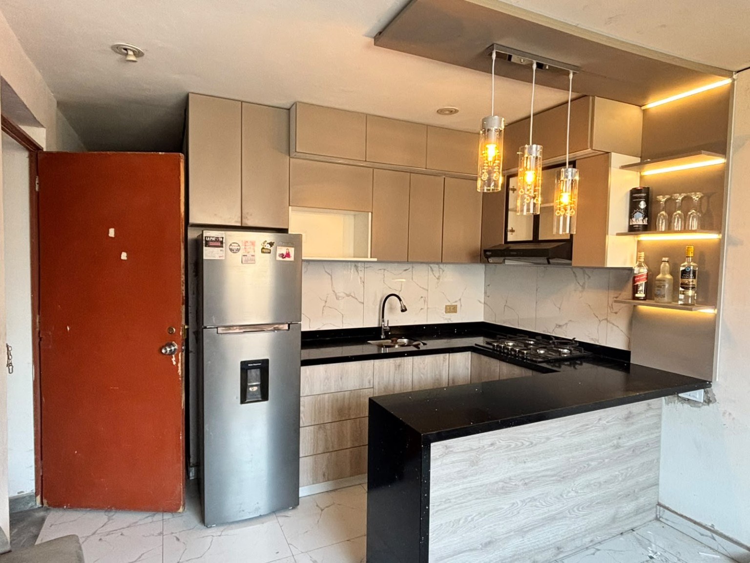 Cocina con barra