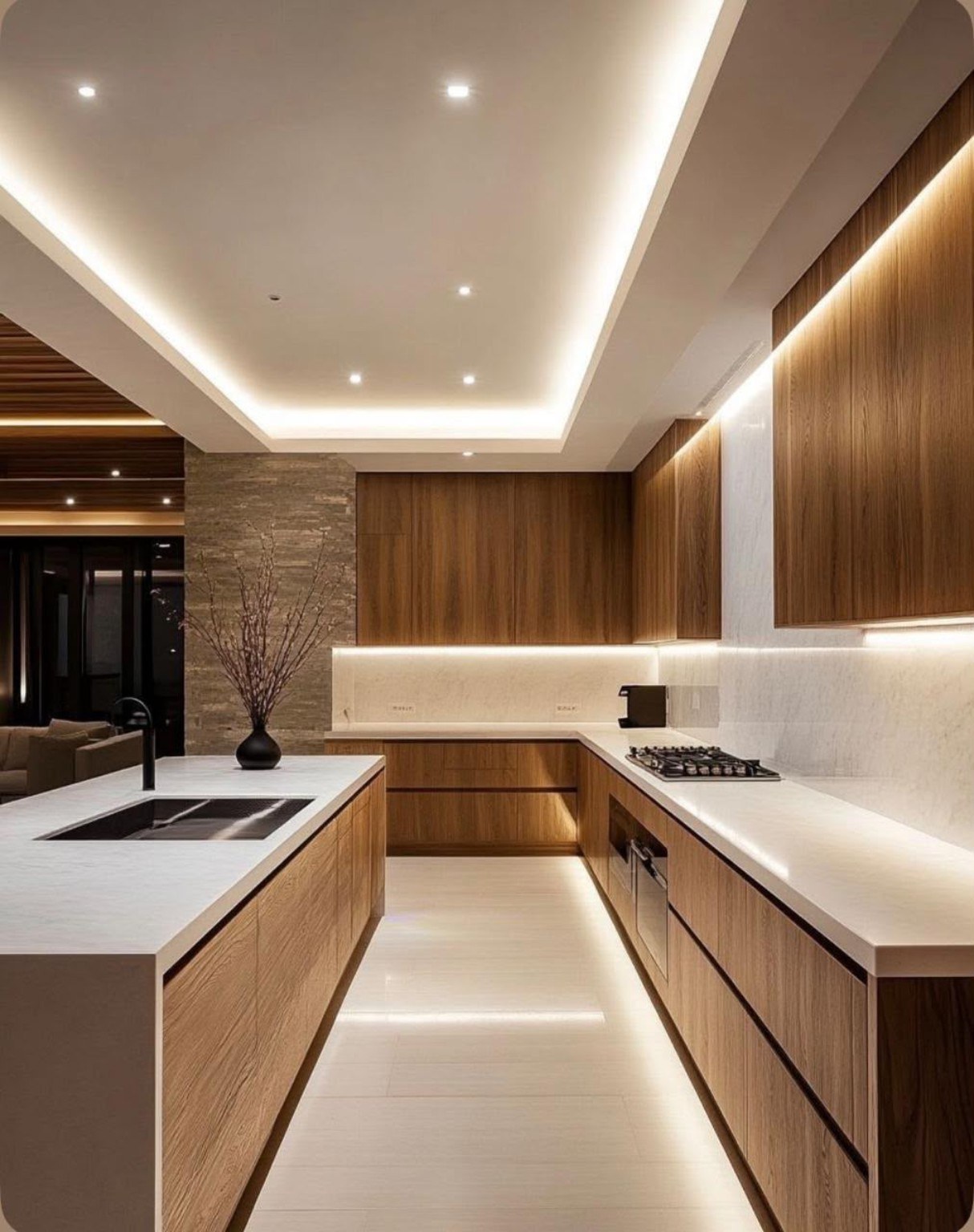 Cocina con iluminación LED