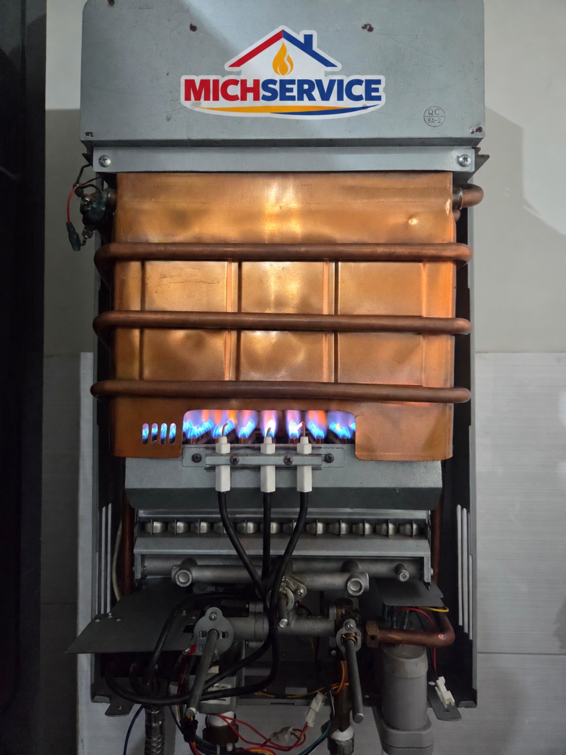 Prueba de funcionamiento de terma a gas